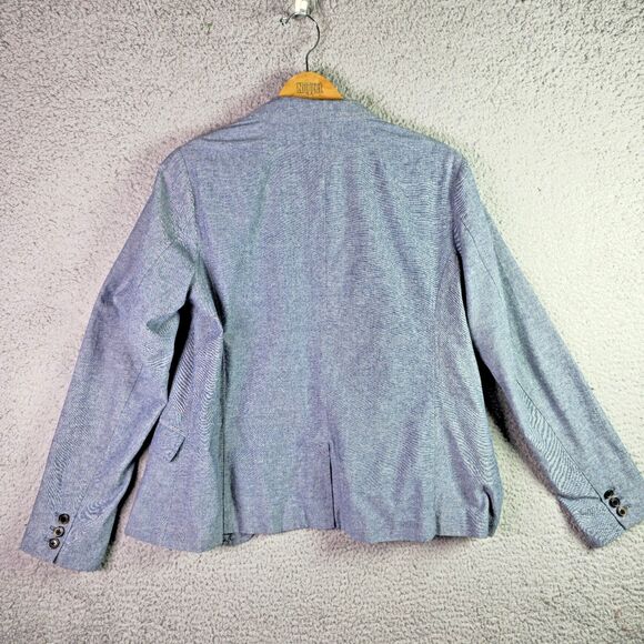 Gap Blue Chambray Preppy Blazer 12 Classic Notch Lapel Single Breasted Lined - Picture 2 of 16